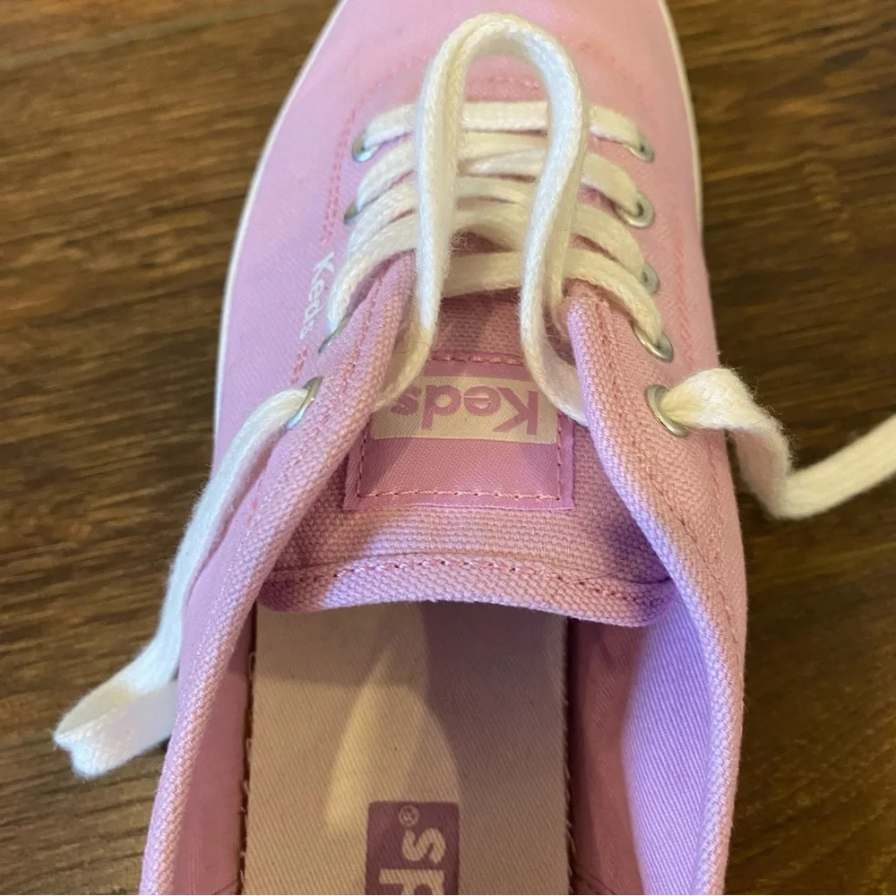 Keds pink sneakers size 7 lace up platform canvas shoes - Picture 9 of 10